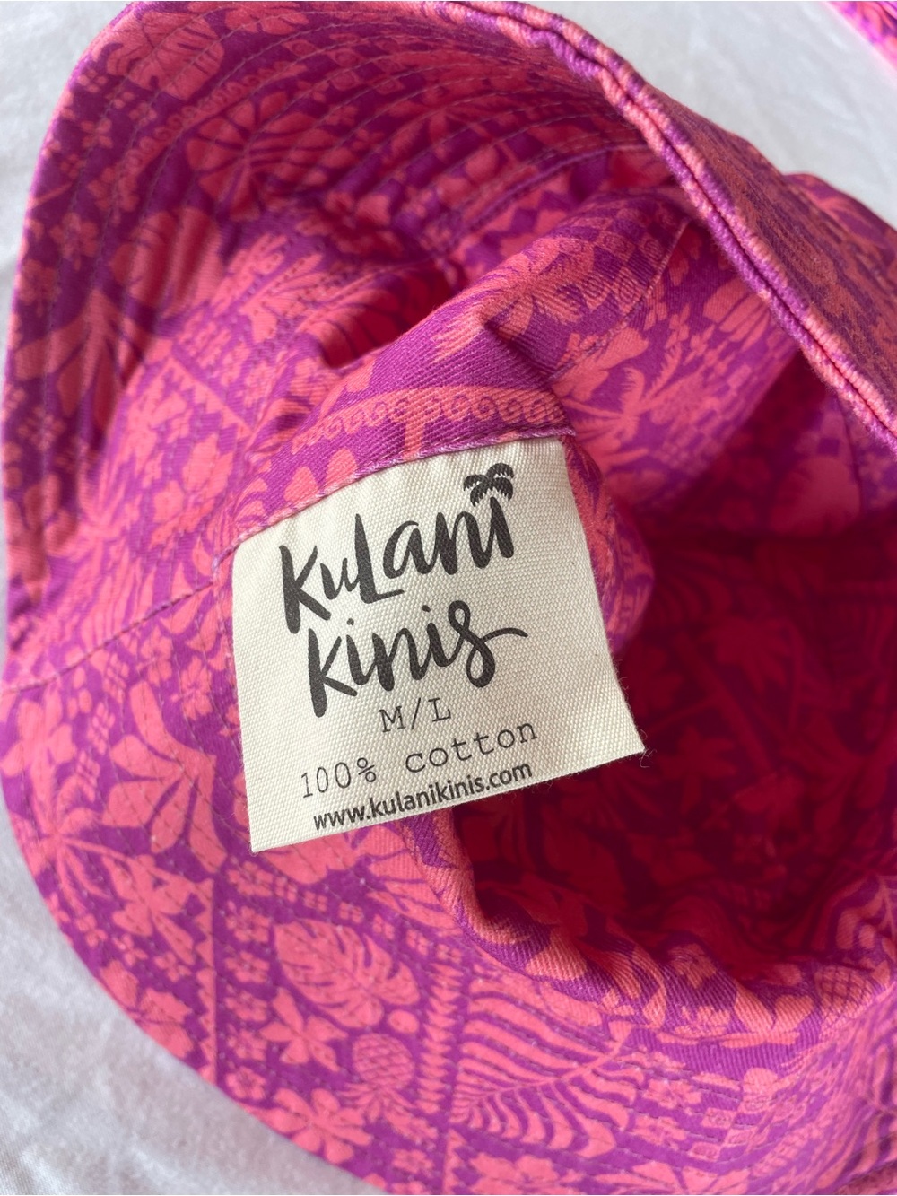 Kulani Kinis Tropical Print Bikini Set 2XL Pink Purple Beach + Bucket Hat (M/L) - Picture 6 of 9